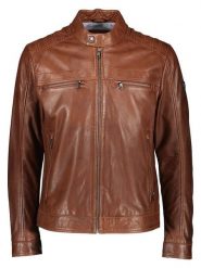 Bugatti Skórzana kurtka w kolorze jasnobrązowym rozmiar: 50. Brązowe kurtki męskie Bugatti, bez wzorów, ze skóry, bez kaptura. Za 891.99 zł.