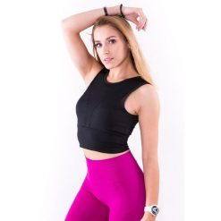 Stanik sportowy damski 2skin STUDIO TOP BLACK. Czarne biustonosze sportowe damskie 2SkIN, s, bez wzorów, z elastanu, bez ramiączek. W wyprzedaży za 79.00 zł.