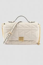 KARL LAGERFELD Beżowa damska torebka Handle Cb. Brązowe torebki klasyczne damskie Karl Lagerfeld, bez wzorów, z materiału, bez dodatków. W wyprzedaży za 1,299.99 zł.
