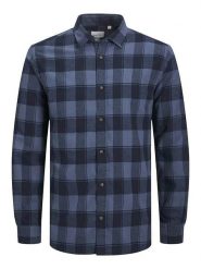 Jack & Jones Koszula "Joshua" w kolorze granatowym rozmiar: L. Niebieskie koszule męskie Jack & Jones, l, bez wzorów, z bawełny, bez kołnierzyka, bez ramiączek. Za 79.21 zł.