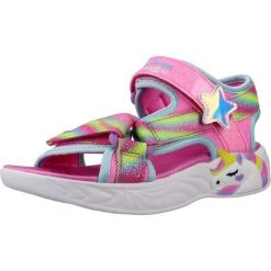Sandały SKECHERS DREAMY UNICORNS Rose. Czerwone sandały damskie Skechers, bez wzorów, z materiału, bez obcasa. Za 196.99 zł.