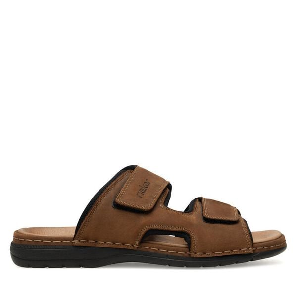 Klapki Rieker. Niebieskie klapki damskie Rieker, bez wzorów, bez obcasa. Za 279.99 zł.