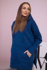 Bluza ocieplana z rozcięciami na bokach jeansowa. Bluzy z kapturem damskie KESI, l, z bawełny. Za 263.47 zł.