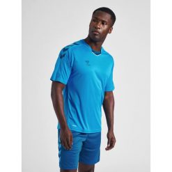 Koszulka piłkarska z krótkim rękawem męska Hummel Core XK Poly Jersey S/S. Czerwone t-shirty sportowe męskie HUMMEL, m, z jersey, bez ramiączek, do piłki nożnej. Za 118.50 zł.