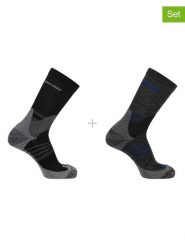 SALOMON Skarpety funkcyjne (2 pary) "X Ultra Access Crew" w kolorze czarnym rozmiar: 36-38. Czarne skarpetki męskie Salomon, bez wzorów, z materiału. Za 61.02 zł.