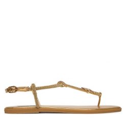 Sandały KARL LAGERFELD. Żółte sandały damskie Karl Lagerfeld, bez wzorów, bez obcasa, na płaskiej podeszwie. Za 526.99 zł.