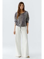 Oui Bluzka w kolorze czarno-karmelowym rozmiar: 40. Brązowe bluzki damskie Oui, bez wzorów, bez kołnierzyka, bez ramiączek. Za 117.45 zł.