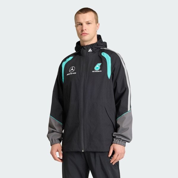 Kurtka Przeciwdeszczowa Mercedes - Amg Petronas Formula 1 Team Mechanics. Czarne kurtki męskie Adidas, bez wzorów, bez kaptura. Za 799.00 zł.