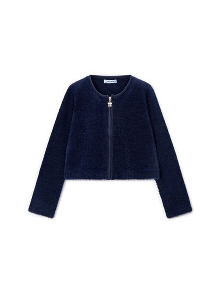 Mayoral Sweter 4310 Granatowy Regular Fit. Niebieskie swetry dziewczęce Mayoral, bez wzorów, z syntetyku, bez kołnierzyka. Za 119.99 zł.