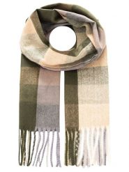 Zwillingsherz Szal w kolorze beżowo-szaro-oliwkowym rozmiar: onesize. Brązowe szaliki i kominy damskie Zwillingsherz, bez wzorów, z materiału. Za 82.99 zł.