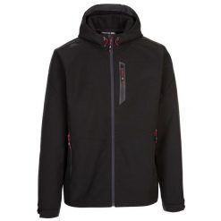 Męska Kurtka Soft Shell Marlon. Czarne kurtki męskie Trespass, l, bez wzorów, z softshellu, sportowe, bez kaptura. Za 279.99 zł.