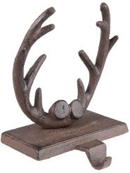 Clayre & Eef Uchwyt w kolorze brązowym na świąteczne skarpety - 13 x 18 x 12 cm rozmiar: onesize. Brązowe skarpetki damskie Clayre & Eef, bez wzorów, z materiału. Za 96.37 zł.