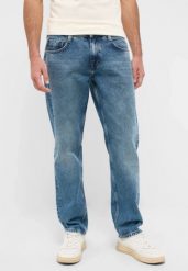 Męskie Spodnie jeansowe Mustang Style Denver Straight Denim Blue 1016443 5000 402. Niebieskie spodnie materiałowe męskie Mustang, bez wzorów, z denimu. Za 219.99 zł.