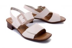 RIEKER 62663-60 beige, sandały damskie. Brązowe sandały damskie Rieker, bez wzorów, bez obcasa, na obcasie. Za 215.92 zł.