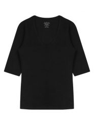 Claesens Koszulka w kolorze czarnym rozmiar: S. Czarne bluzki damskie Claesens, s, bez wzorów, z bawełny, bez kołnierzyka, bez ramiączek. Za 47.94 zł.