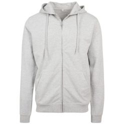 Bluza Męska Heather French Terry Z Pełnym Zamkiem Błyskawicznym. Szare bluzy bez kaptura męskie BUILD YOUR BRAND, m. Za 163.99 zł.