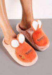 Jasnoróżowe Pluszowe Kapcie z Królikiem Heas. Czerwone kapcie damskie Renee, z futra. Za 39.99 zł.