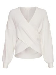 MOSS COPENHAGEN Sweter w kolorze białym rozmiar: S/M. Białe swetry klasyczne damskie MOSS COPENHAGEN, m, bez kołnierzyka. Za 147.91 zł.