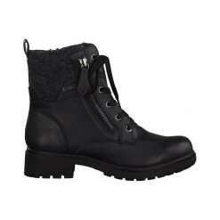 Tamaris Buty czarny female czarny 37. Czarne botki damskie Tamaris, ze skóry, eleganckie, bez obcasa, bez zapięcia. Za 279.00 zł.