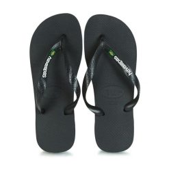 Klapki Havaianas Brasil logo. Czarne klapki damskie Havaianas, bez wzorów, bez obcasa. Za 171.50 zł.