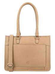 HIDE & STITCHES Skórzana torebka "Jura" w kolorze beżowym - 30 x 21 x 10 cm rozmiar: onesize. Brązowe torebki klasyczne damskie HIDE & STITCHES, bez wzorów, z materiału, bez dodatków. Za 304.99 zł.