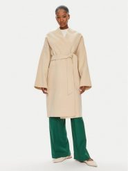 Weekend Max Mara Płaszcz wełniany Eris 2425016011 Beżowy Oversize. Brązowe płaszcze damskie Weekend Max Mara, bez wzorów, z wełny. Za 2,899.00 zł.