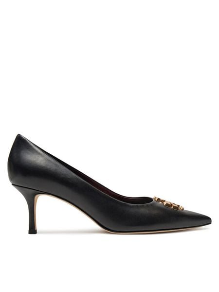 Tory Burch Czółenka Eleanor Pump 157963 Czarny. Czarne czółenka damskie Tory Burch, bez wzorów, ze skóry, bez obcasa. Za 1,159.00 zł.
