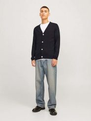 Jack & Jones Kardigan w kolorze granatowym rozmiar: L. Niebieskie kardigany męskie Jack & Jones, l, bez wzorów, bez kołnierzyka. Za 109.78 zł.