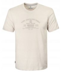 T-Shirt (Koszulka) Męska - Pako Jeans - Jasnobeżowa. T-shirty męskie Pako Jeans, l, bez wzorów, z bawełny, bez kołnierzyka. Za 69.00 zł.