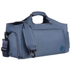 Niebieska, weekendowa torba podróżna wyposażona w uchwyt na walizkę Peterson PTN 24480. Niebieskie torby podróżne damskie Peterson, bez wzorów. Za 149.99 zł.