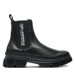Trapery KARL LAGERFELD. Czarne buty zimowe męskie Karl Lagerfeld, bez zapięcia. Za 839.99 zł.