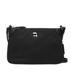 Torebka KARL LAGERFELD. Czarne listonoszki damskie Karl Lagerfeld, bez wzorów, bez dodatków. Za 439.99 zł.