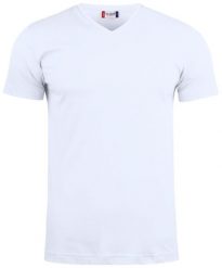Clique Basic-T V-neck - T-shirt z dekoltem w serek z bawełny – white. Białe t-shirty damskie CLIQUE, xl, bez wzorów, z bawełny, bez kołnierzyka. Za 84.38 zł.