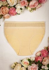 Żółte Klasyczne Majtki Figi z Elastycznej Bawełny Ulenvec. Żółte figi damskie Born2be, s, bez wzorów, z bawełny. Za 4.99 zł.