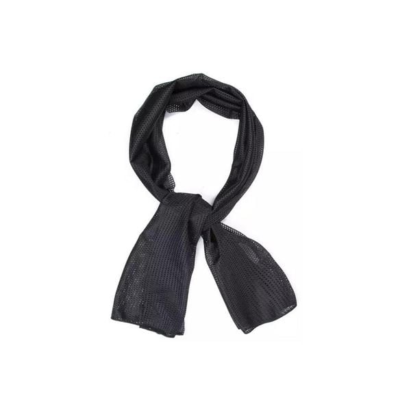 Szal maskujący z siatki MESH 155x48 cm. Czarne szaliki i kominy damskie CAMOUFLAGE, bez wzorów, z meshu. Za 27.99 zł.