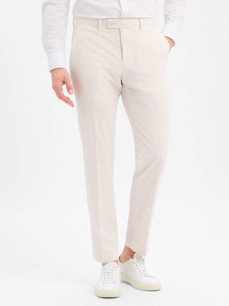 Finshley & Harding Spodnie - Mitch Mężczyźni Modern Fit beżowy, 48. Brązowe spodnie materiałowe męskie Finshley & Harding, z syntetyku. Za 199.95 zł.