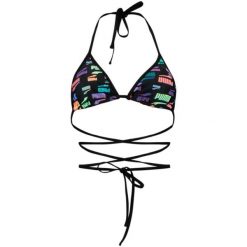 Góra łazienki Puma Swim Women Wrap Triangle 1p, Kobiety. Czarne bikini damskie Puma, bez wzorów. Za 190.00 zł.