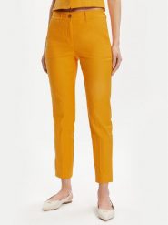 Marella Spodnie materiałowe Oceania 2413131062 Pomarańczowy Regular Fit. Brązowe spodnie materiałowe damskie Marella, bez wzorów, ze lnu. Za 569.99 zł.