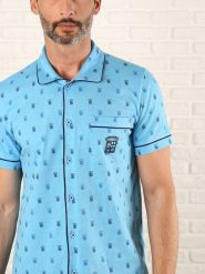 Maryplaid Piżama w kolorze błękitno-niebieskim rozmiar: XXL. Niebieskie piżamy męskie maryplaid, xxl, bez wzorów, z bawełny, bez ramiączek. Za 86.99 zł.