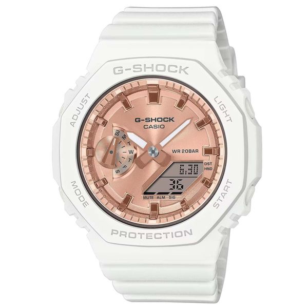Zegarek damski Casio GMA-S2100MD-7AER, Quartz, 43mm, 20ATM. Białe zegarki damskie Casio. Za 506.40 zł.