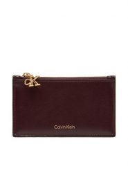 Calvin Klein Portfel Ck Zip Cardcase 6Cc LV04F1076G Bordowy. Czerwone portfele damskie CALVIN KLEIN, bez wzorów, ze skóry. Za 179.99 zł.