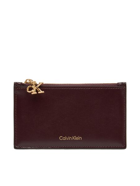 Calvin Klein Portfel Ck Zip Cardcase 6Cc LV04F1076G Bordowy. Czerwone portfele damskie CALVIN KLEIN, bez wzorów, ze skóry. Za 179.99 zł.