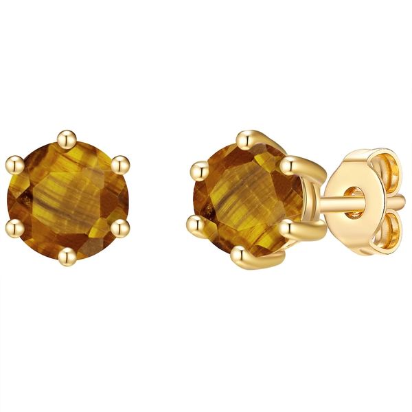 Glanzstücke München Srebrne kolczyki sztyfty srebro wysokiej próby Tygrysie oko żółte złoto Kolczyki 1 ct Damski. Szare kolczyki damskie Glanzstücke München, pozłacane, na sztyftcie. Za 209.99 zł.