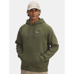 Bluza Męska Under Armour Z Kapturem Khaki Rival Fleece Hbr Logo Hd. Zielone bluzy bez kaptura męskie Under Armour, m. Za 159.99 zł.