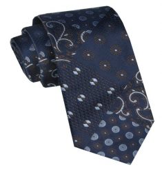 Elegancki i Modny Krawat Jedwabny - Alties - Granatowy, Mix Wzorów. Niebieskie krawaty i muchy męskie Alties, bez wzorów, z jedwabiu, eleganckie. Za 115.00 zł.