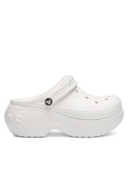 Crocs Klapki BELLA CLOG 210062-100 Biały. Białe klapki damskie Crocs, bez wzorów, ze skóry, bez obcasa. Za 279.99 zł.