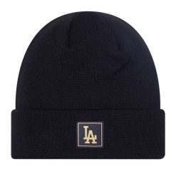 Czapka zimowa New Era Metalic Badge Cuff Knit Los Angeles Dodgers. Czarne czapki męskie New Era, na jesień, bez wzorów. Za 69.99 zł.