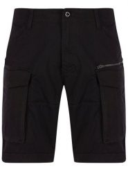 G-Star Raw Szorty materiałowe Rovic Zip D08566-5126-990 Czarny Relaxed Fit. Czarne szorty męskie G-Star, z bawełny, bez kołnierzyka. Za 291.99 zł.