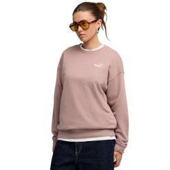 Bluza damska Puma ESS Small No.11 Logo Relaxed Crew. Czerwone bluzy bez kaptura damskie Puma, z bawełny. Za 147.99 zł.