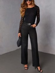 Milan Kiss Bluzka w kolorze czarnym rozmiar: M. Czarne bluzki damskie Milan Kiss, m, bez wzorów, z koronki, bez kołnierzyka, bez ramiączek. Za 130.81 zł.